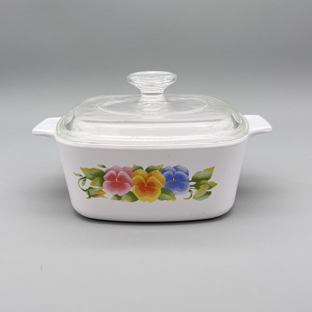 Vintage Corning (A-1 1/2-B) 1.5 Liter Summer Blush Pattern Casserole Dish & Lid